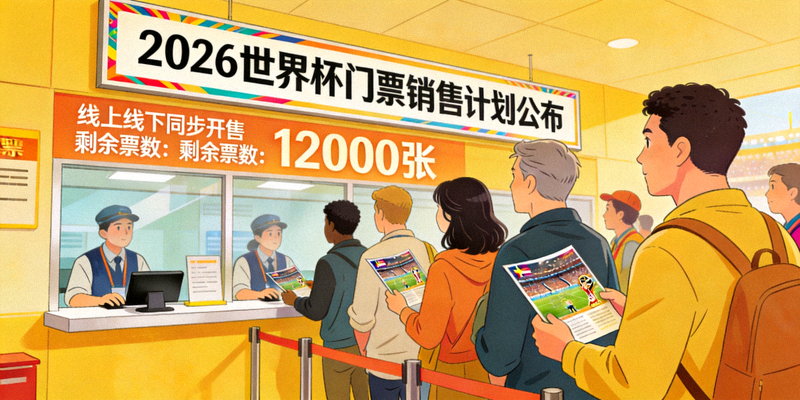 2026世界杯门票销售计划公布 - 球迷排队购票概念图