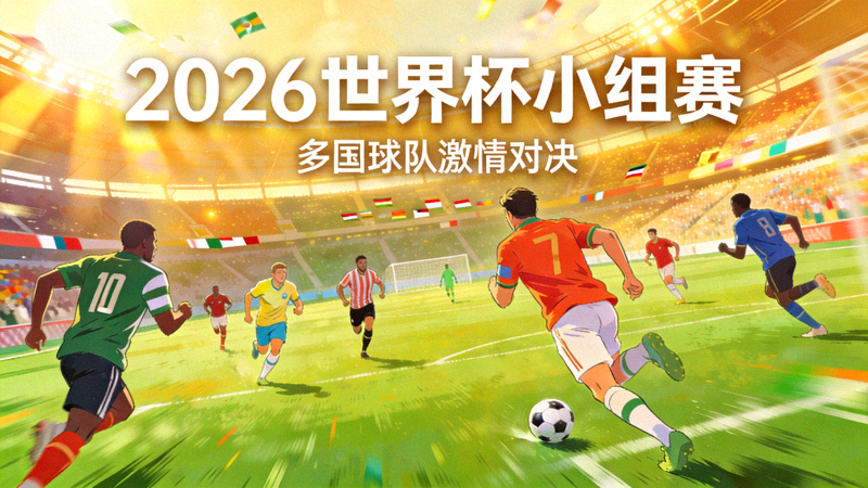 2026世界杯小组赛概念图 - 多国球队在球场竞技